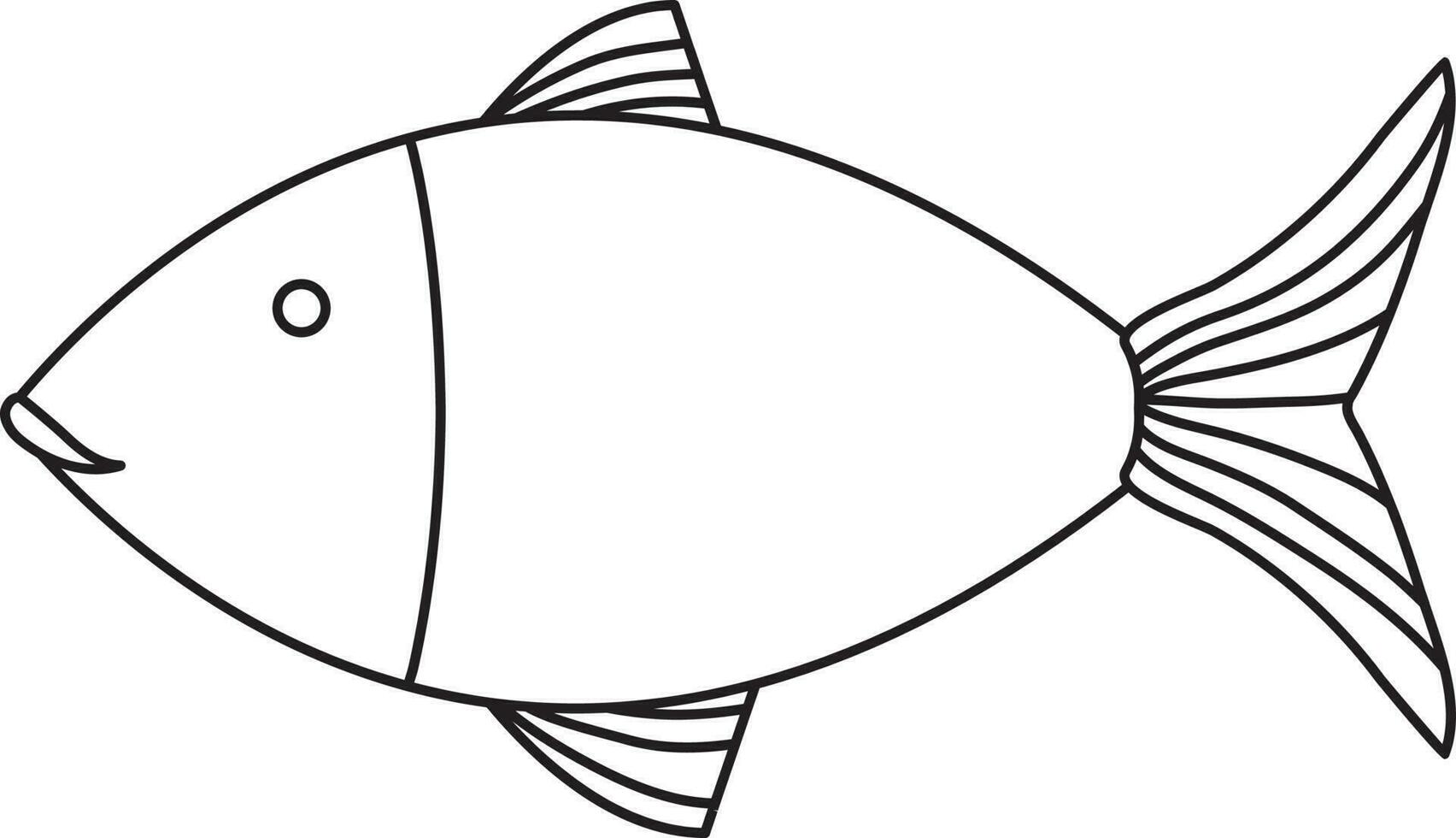 Illustration von Fisch Symbol mit Flosse im Schlaganfall Stil. vektor
