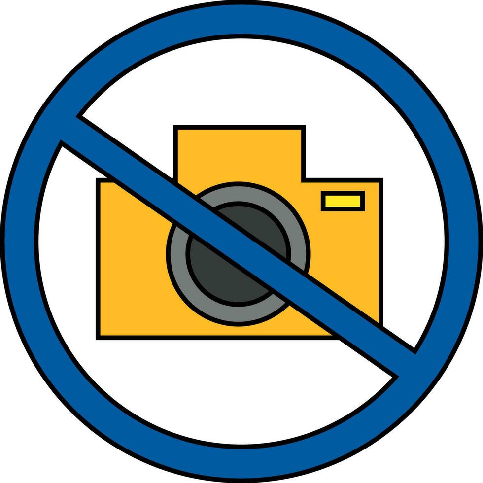 ikon av Nej kamera använda sig av eller Nej Foto tecken. vektor