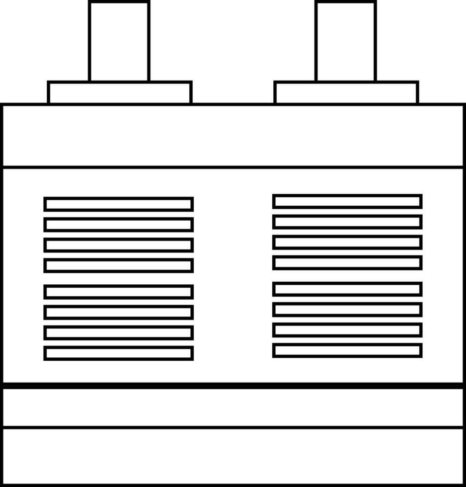 illustration av elektrisk transformator i platt stil. vektor