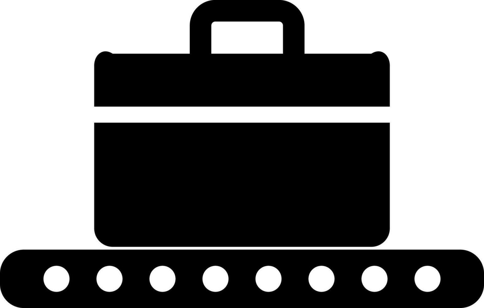ikon av bagage transportband i platt stil med svart Färg. vektor