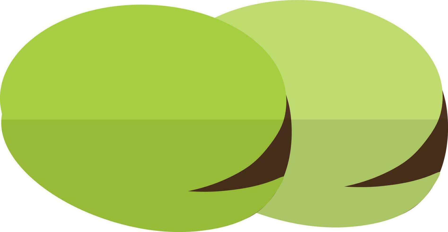 illustration av två utsäde ikon i grön Färg i halv skugga. vektor