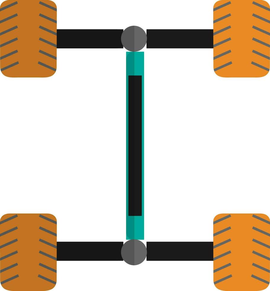 Orange und schwarz Chassis Symbol. vektor