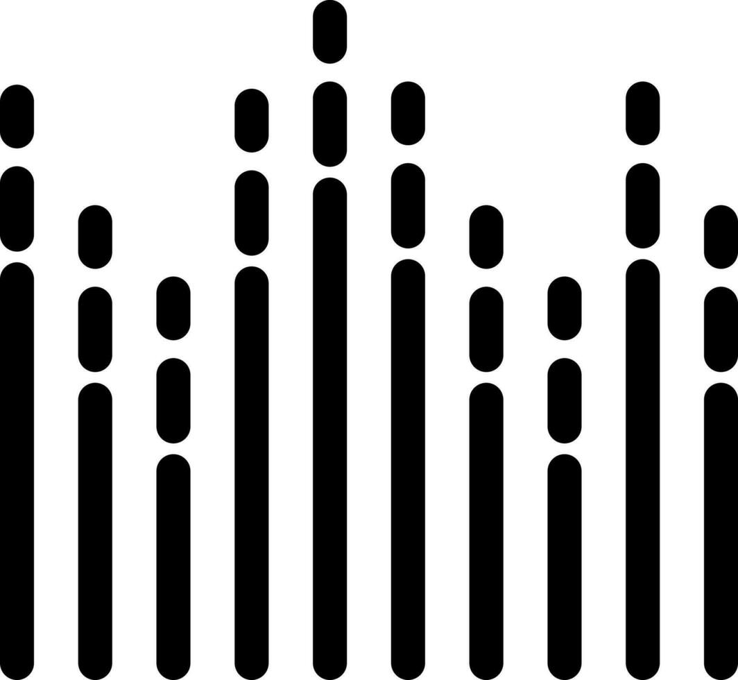 Frequenz oder Equalizer Symbol im Linie Kunst. vektor