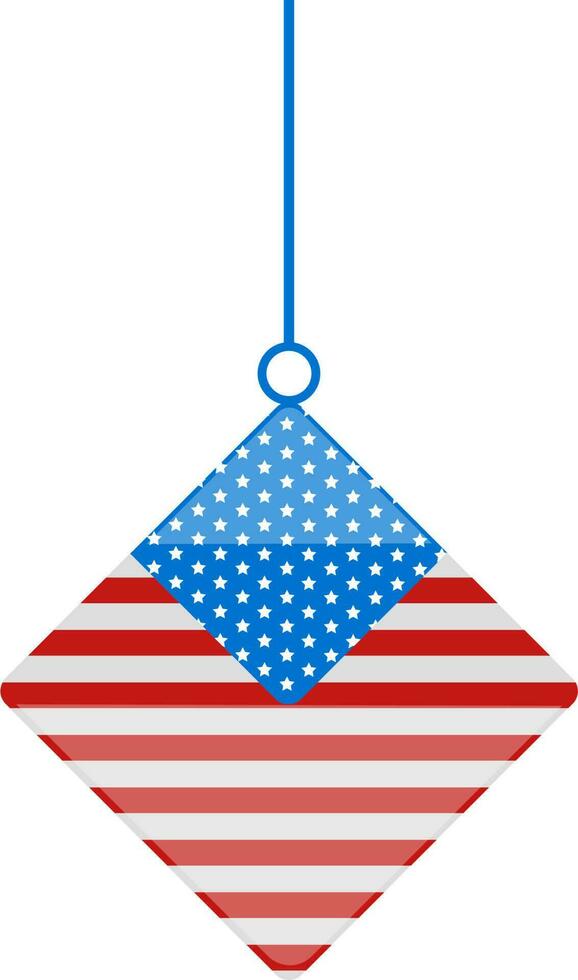 amerikanisch Flagge Farben hängend Dekoration Element. vektor