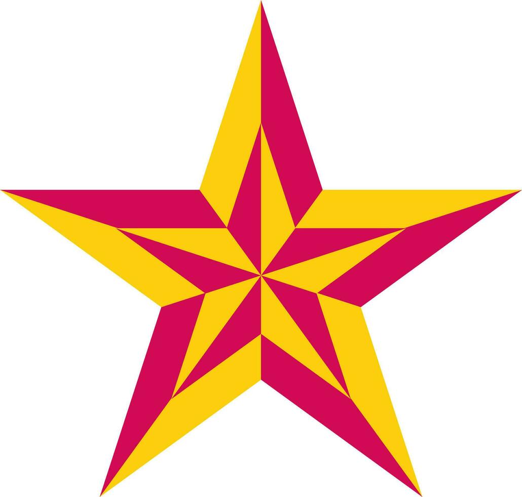 platt stil stjärna bricka tilldela i rosa och gul Färg. vektor