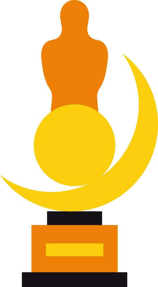 orange och gul Oscar trofén tilldela. vektor