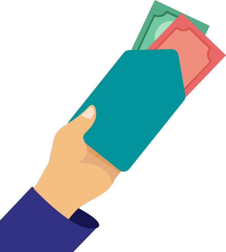 Illustration von Mensch Hand mit Geld Umschlag. vektor