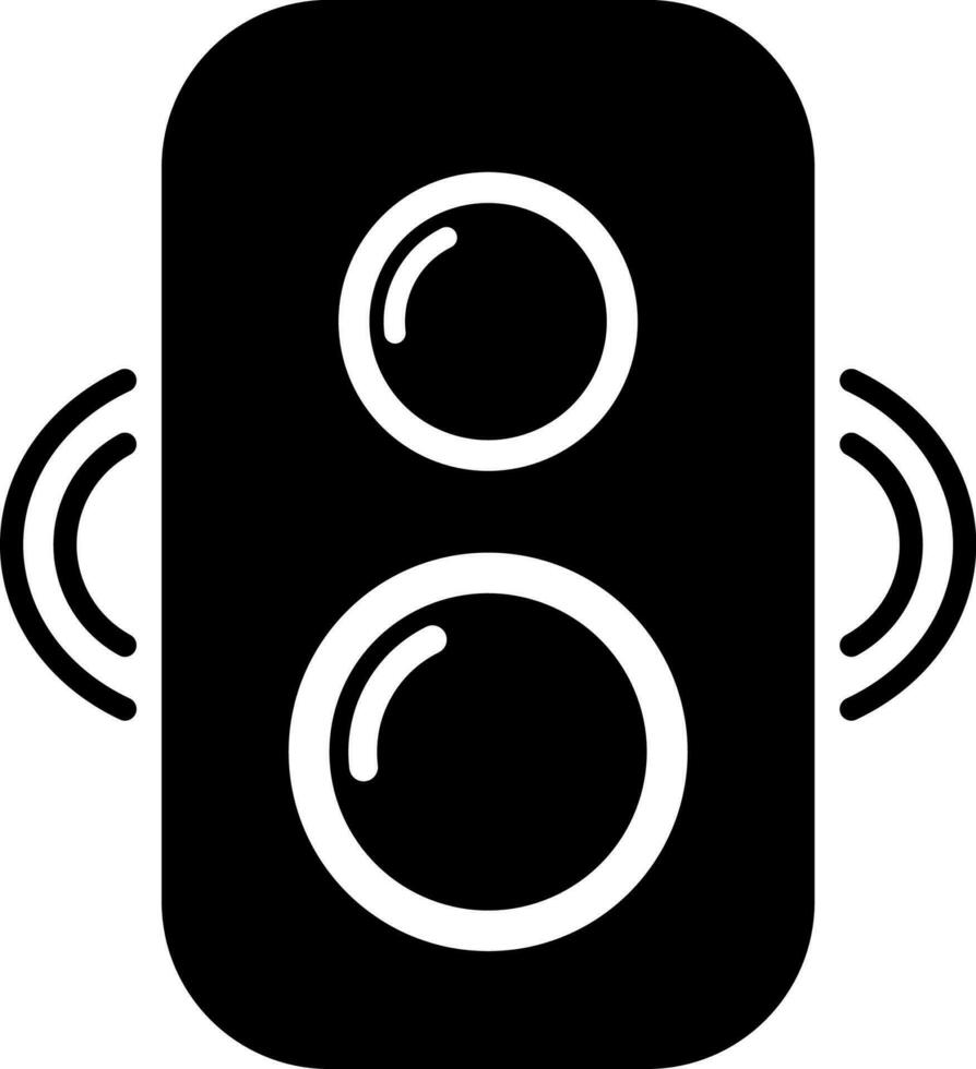 Audio- Lautsprecher Symbol im eben Design. vektor