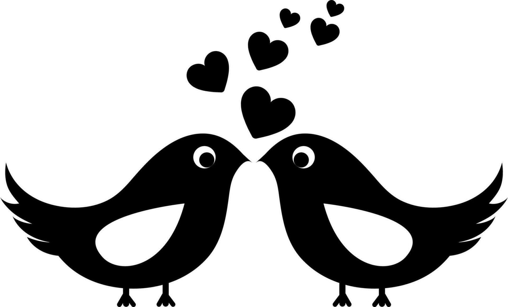 illustration av söt kärlek fåglar. vektor