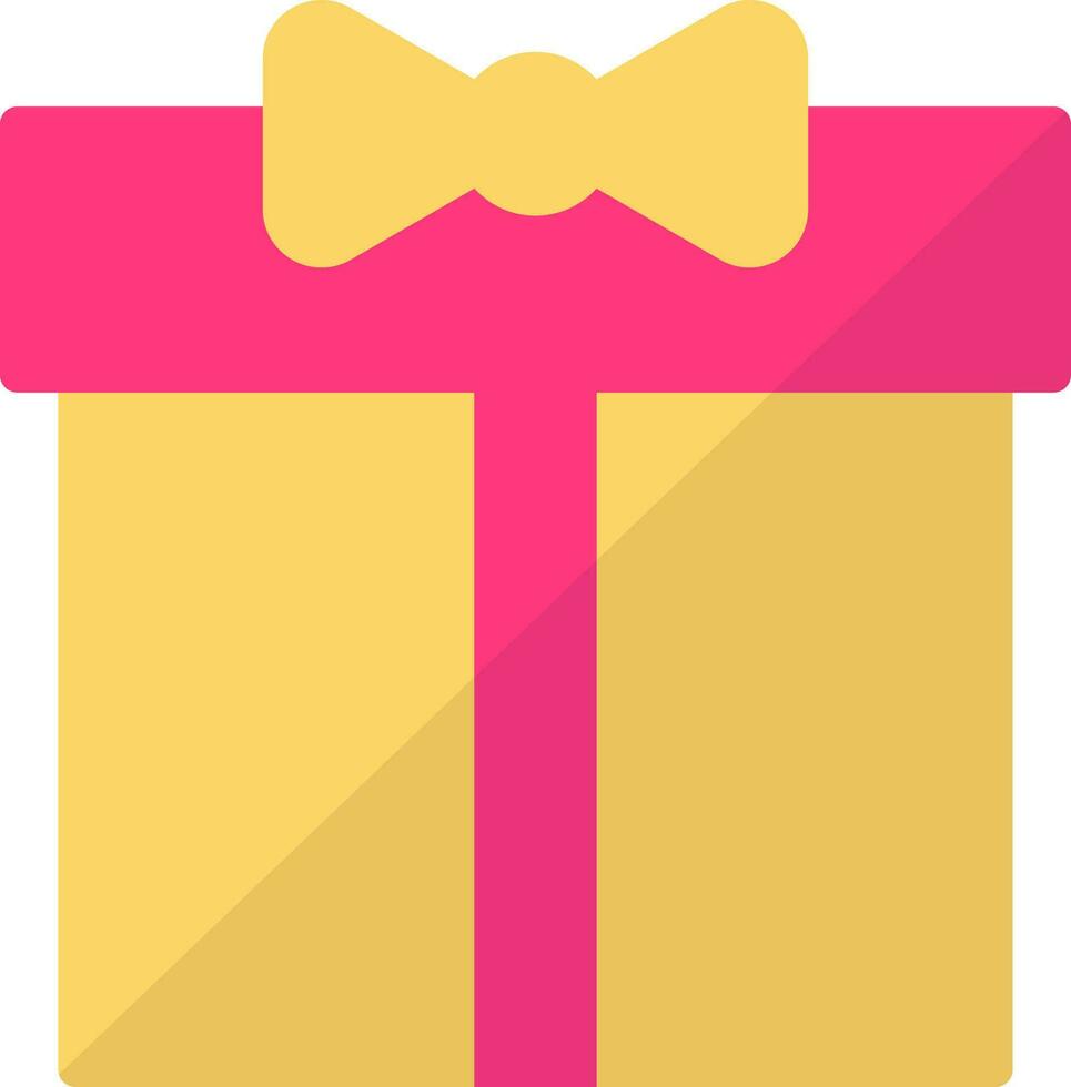 isolerat gåva låda ikon i rosa och gul Färg. vektor