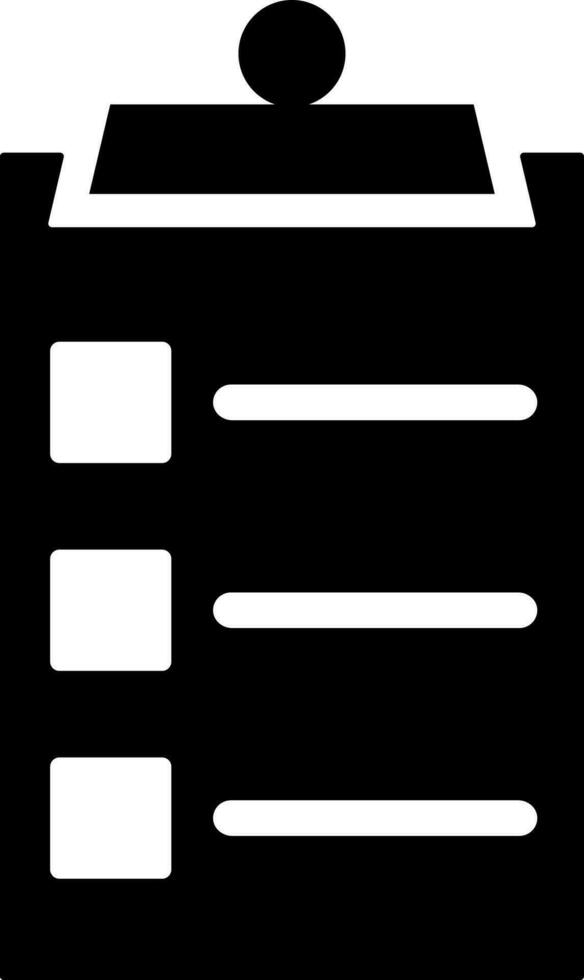 Zwischenablage Symbol im schwarz und Weiß Farbe. vektor