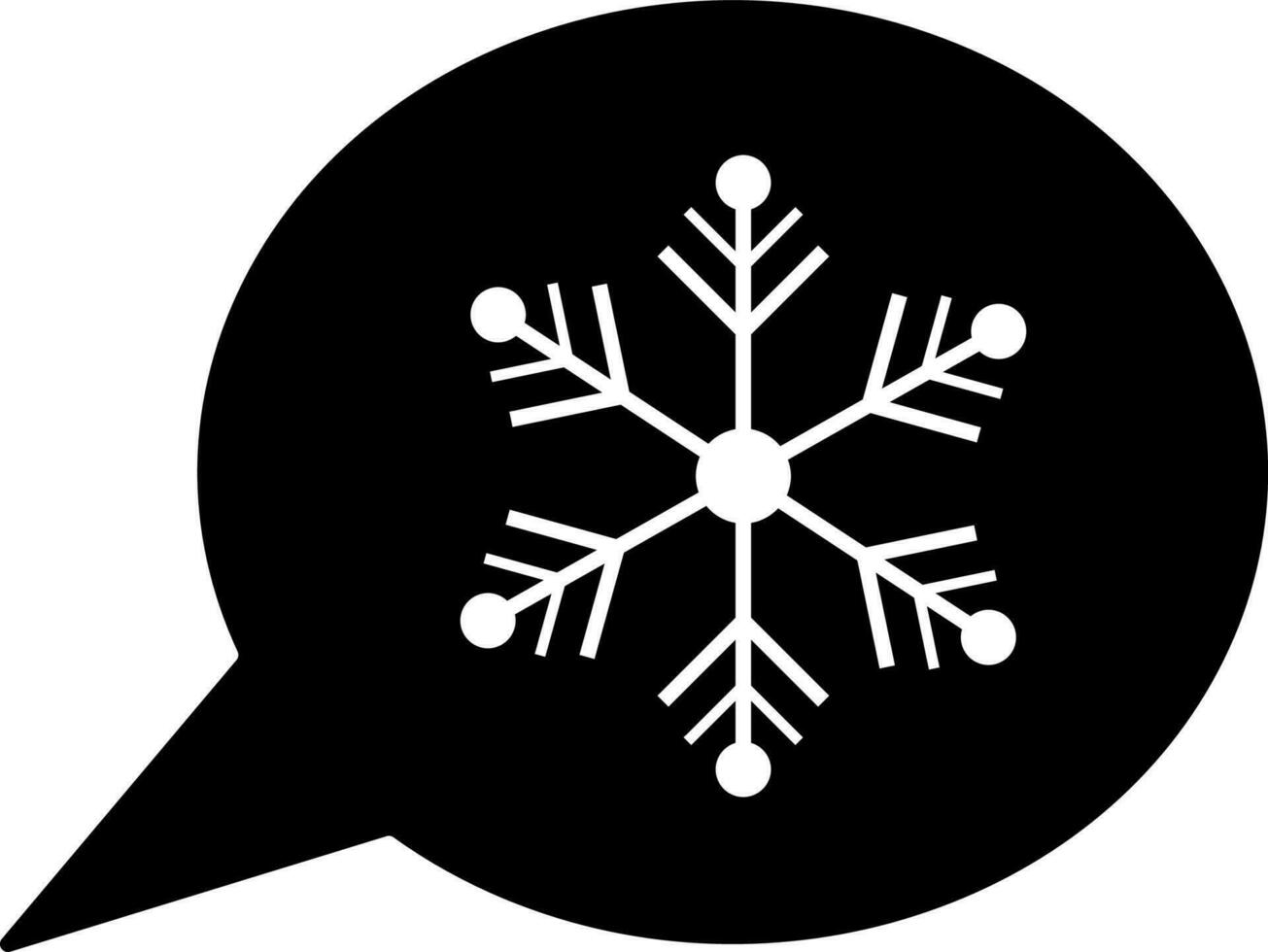 illustration av snöflinga i Tal bubbla. vektor