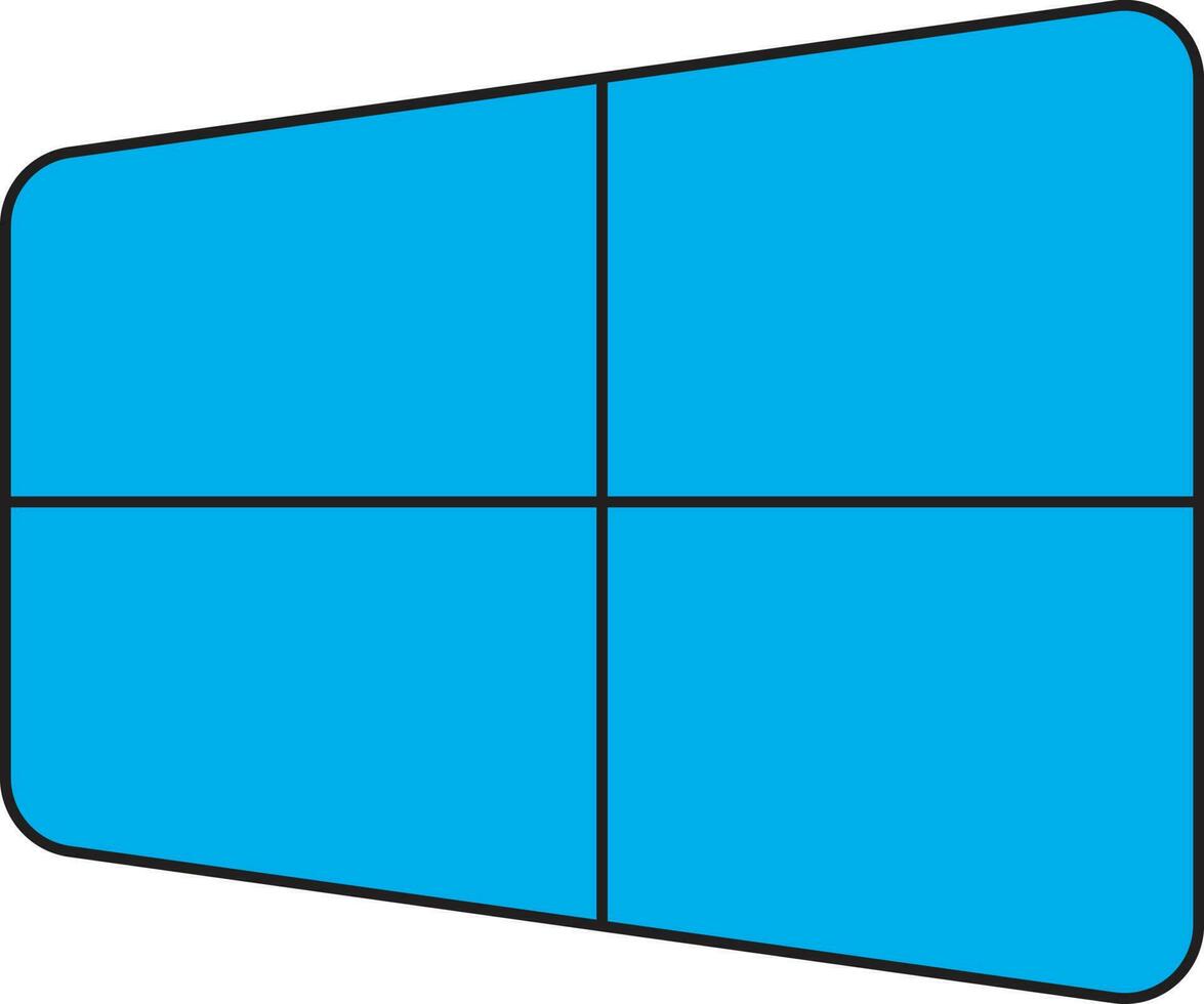 Blau Microsoft Fenster im eben Stil. vektor