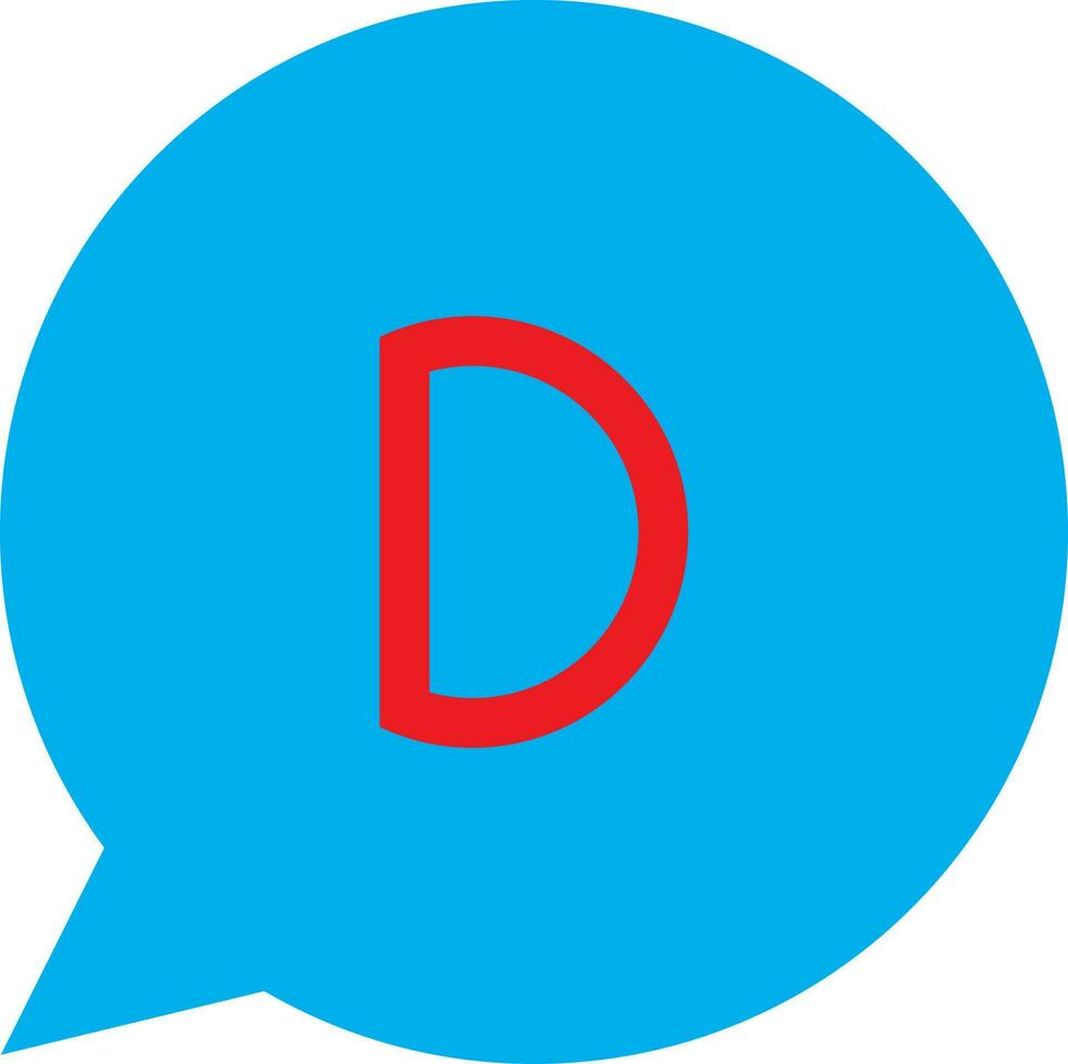 röd och blå disqus logotyp i platt stil. vektor