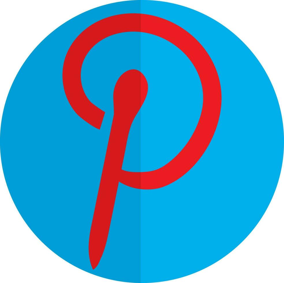 isoliert rot und Blau Pinterest. vektor