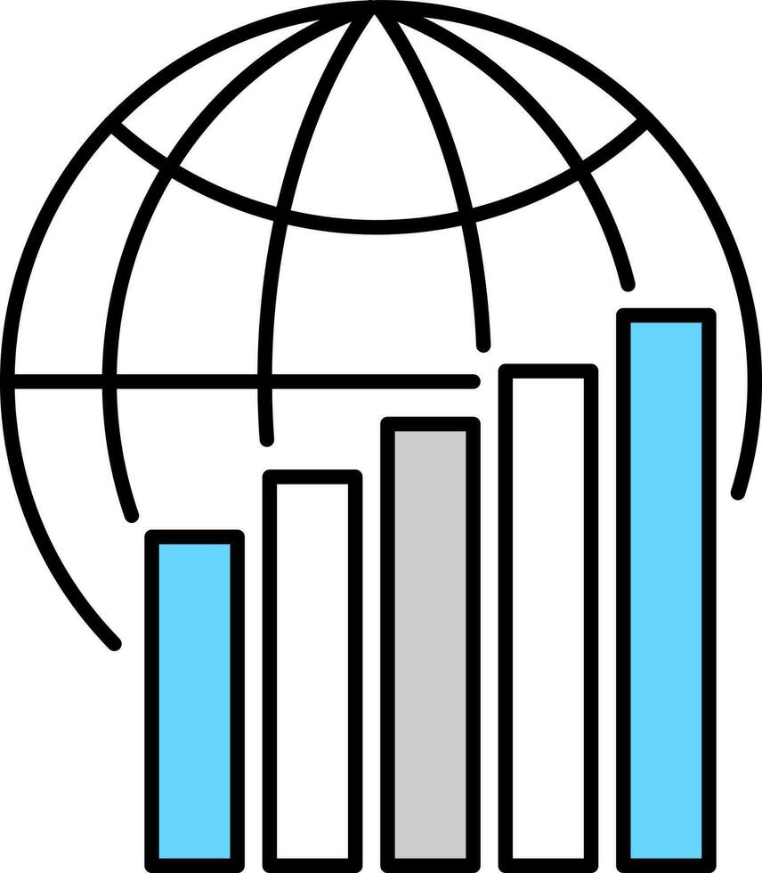 Illustration von Globus mit Bar Diagramm. vektor