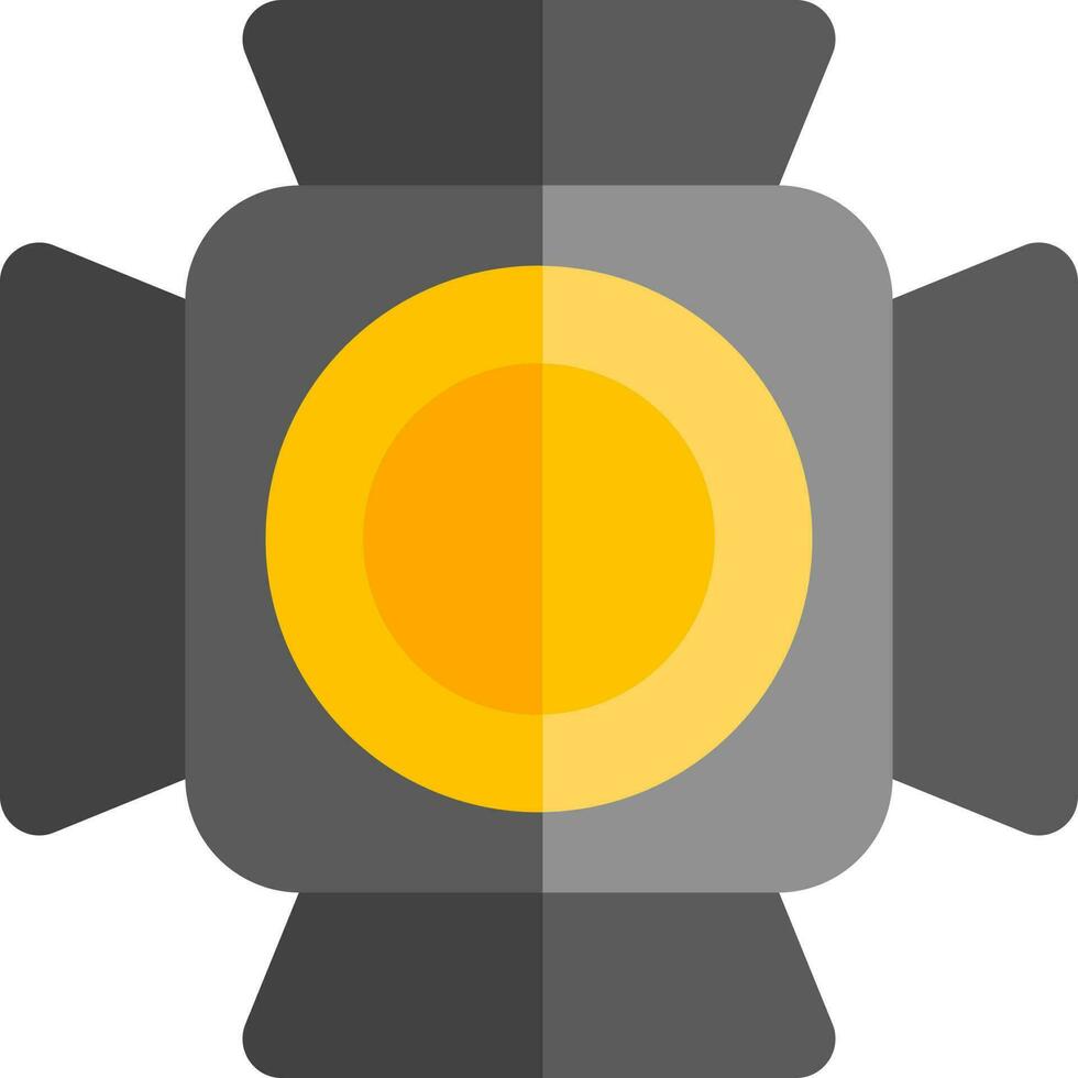strålkastare ikon i svart och gul Färg. vektor