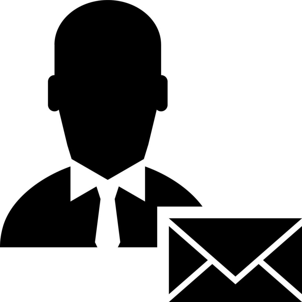 post eller kuvert för affärsman ikon eller symbol. vektor
