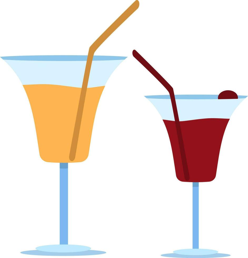 illustration av cocktail glasögon. vektor