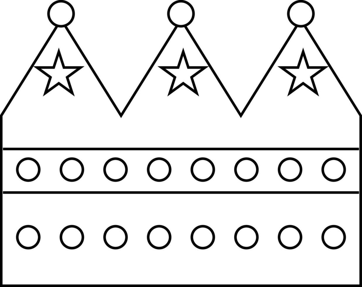 Sterne dekoriert Krone im eben Stil. vektor