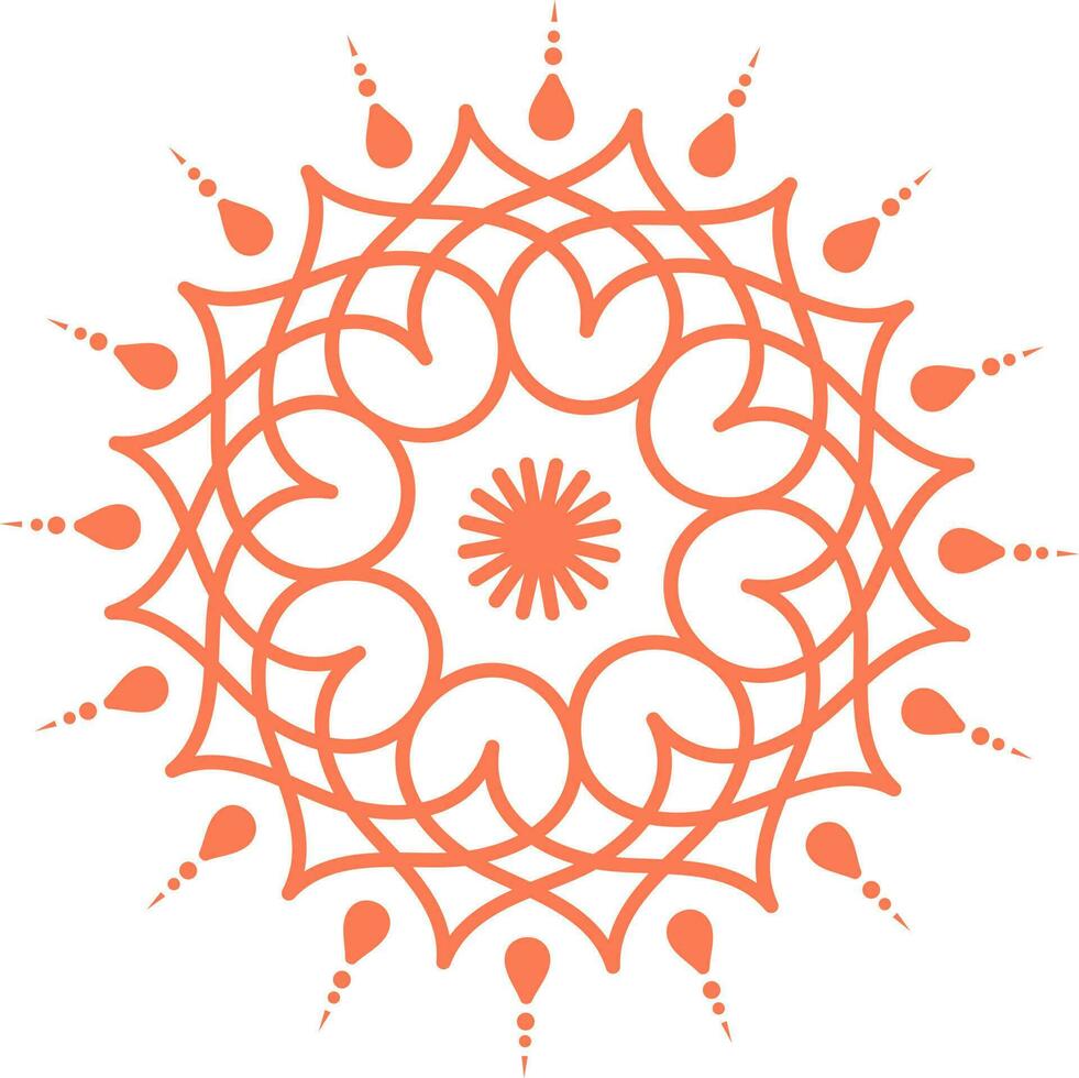 schön Mandala Blumen- Design im rot Farbe. vektor
