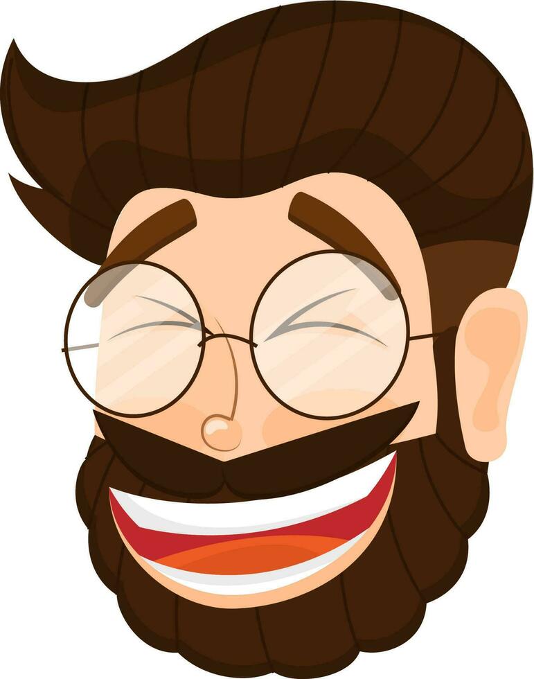 Charakter Karikatur von Lachen Mann Gesicht. vektor