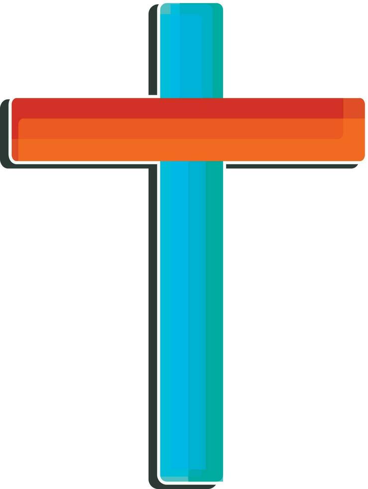 Blau und rot Christian Kreuz Zeichen vektor