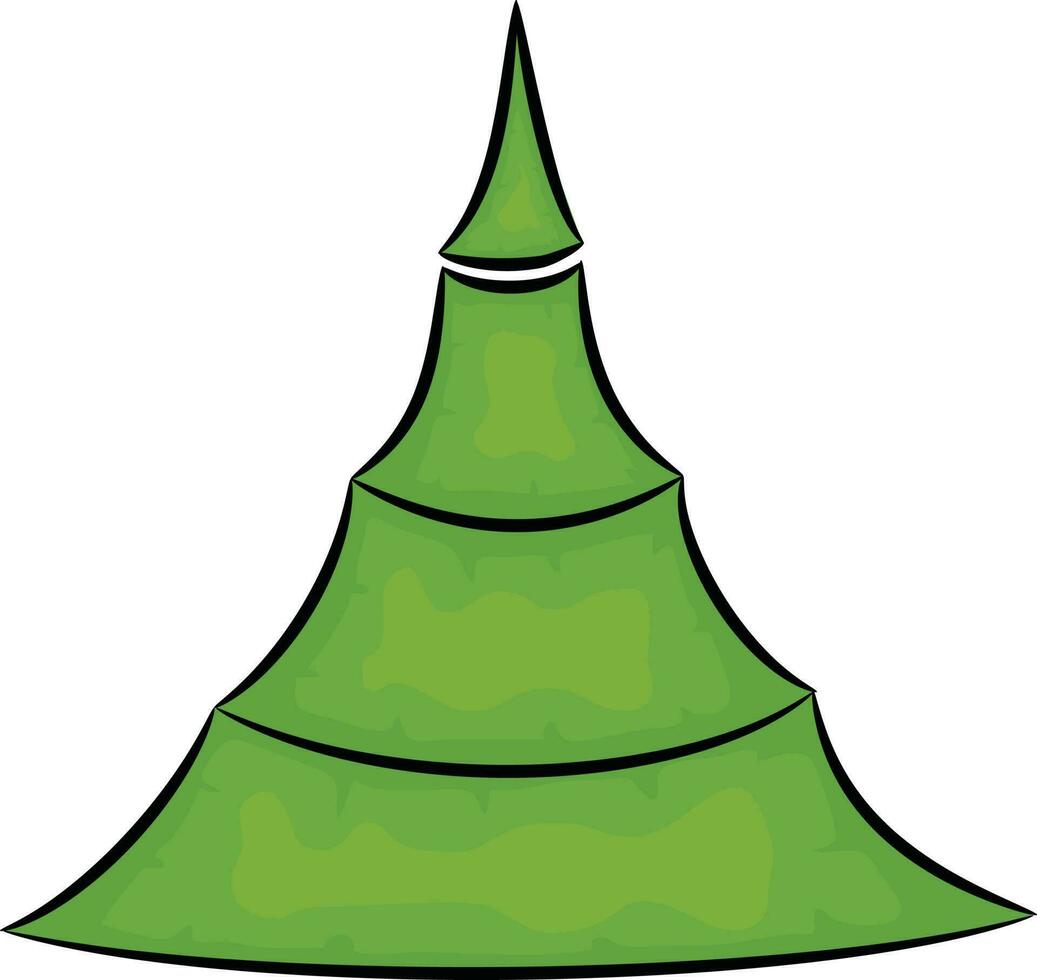 illustration av en grön jul träd. vektor