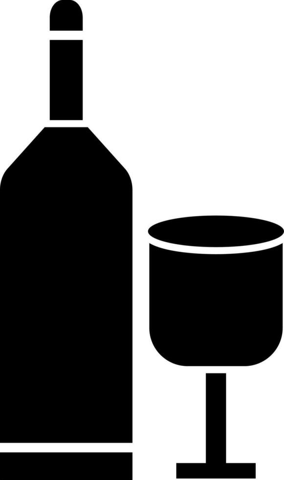 vin glas och flaska på vit bakgrund. vektor