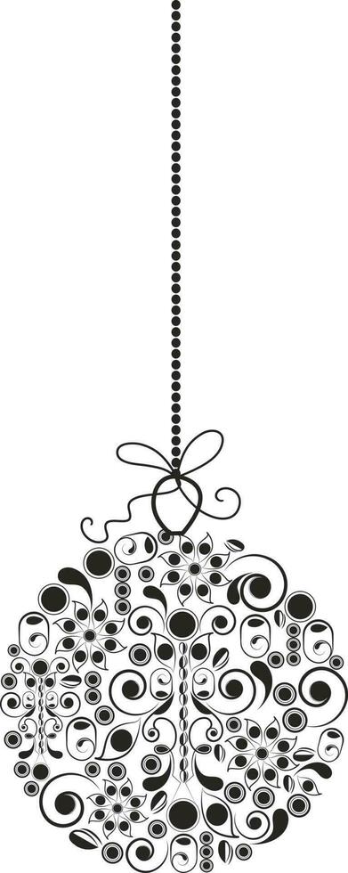 Blumen- Design dekoriert Weihnachten Ball. vektor