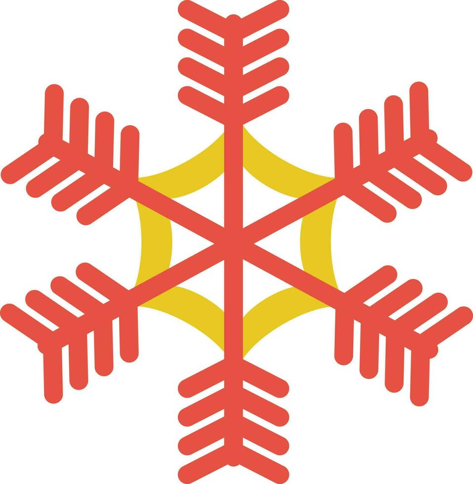 gul och röd Färg ikon av sonwflake. vektor