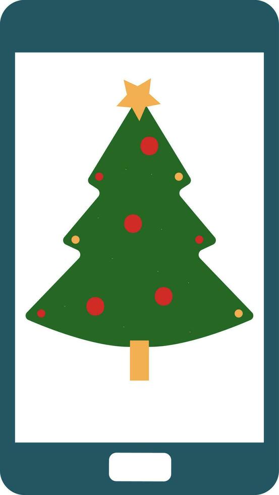 Weihnachten Baum Design im Clever Telefon. vektor