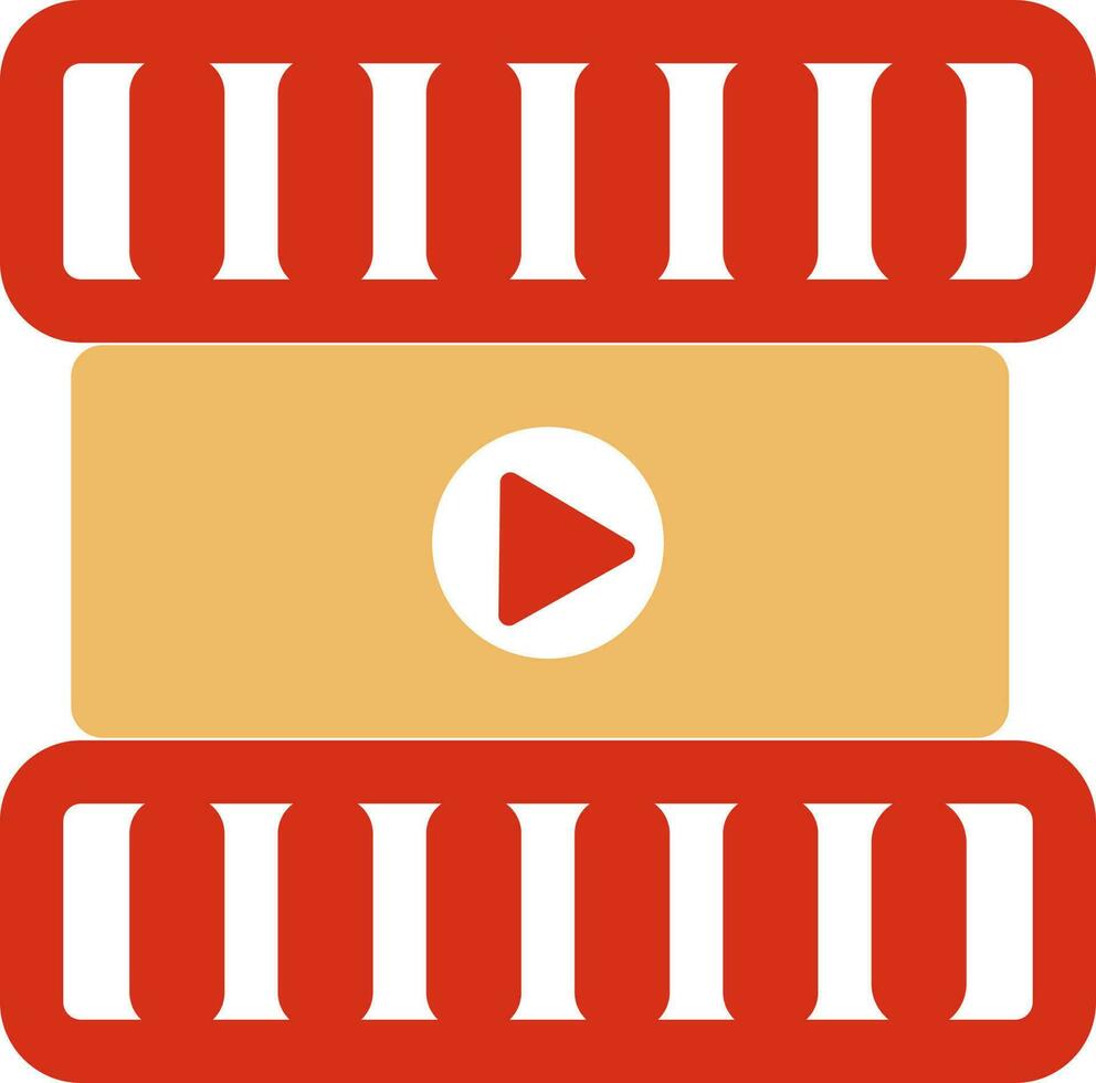 röd och gul ikon av video spelare för film och underhållning. vektor