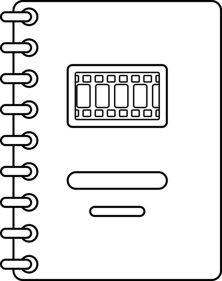 anteckningsbok ikon med rulle bild för skriva manus. vektor