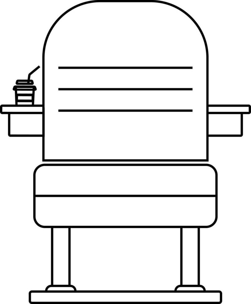 Schlaganfall Stil von Sitz Symbol zum Kino Konzept. vektor