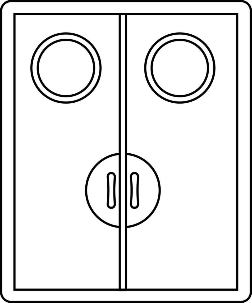 Schlaganfall Stil von Kino Halle Tor im Symbol zum Eintrag. vektor