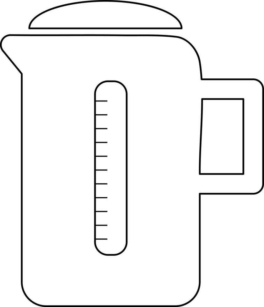 svart linje konst elektrisk vattenkokare. vektor
