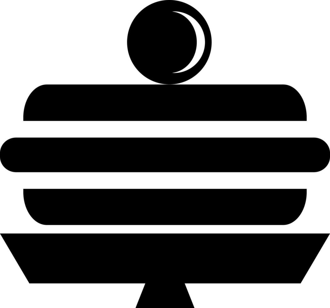 illustration av körsbär kaka ikon i svart och vit Färg. vektor