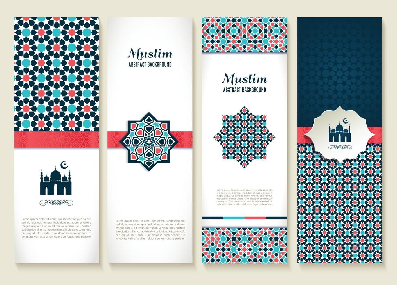 Banner Satz von ethnischen Design. Religion abstrakter Satz von Layout. vektor