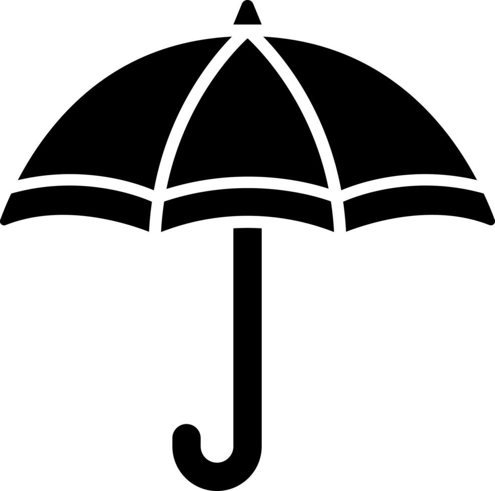 Illustration von Regenschirm Symbol im schwarz und Weiß Farbe. vektor