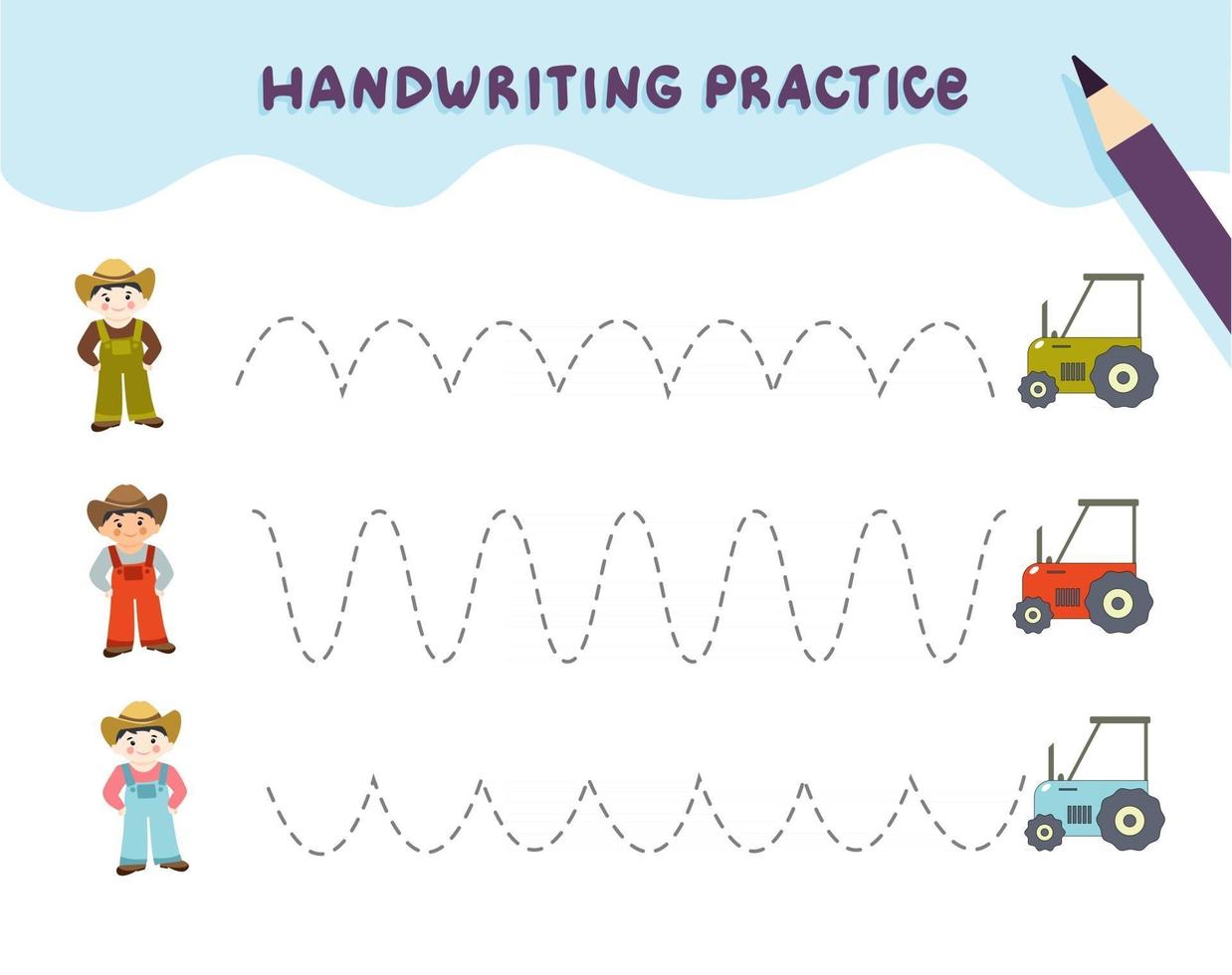 Handschriftpraxis für Kinder im Vorschulalter vektor