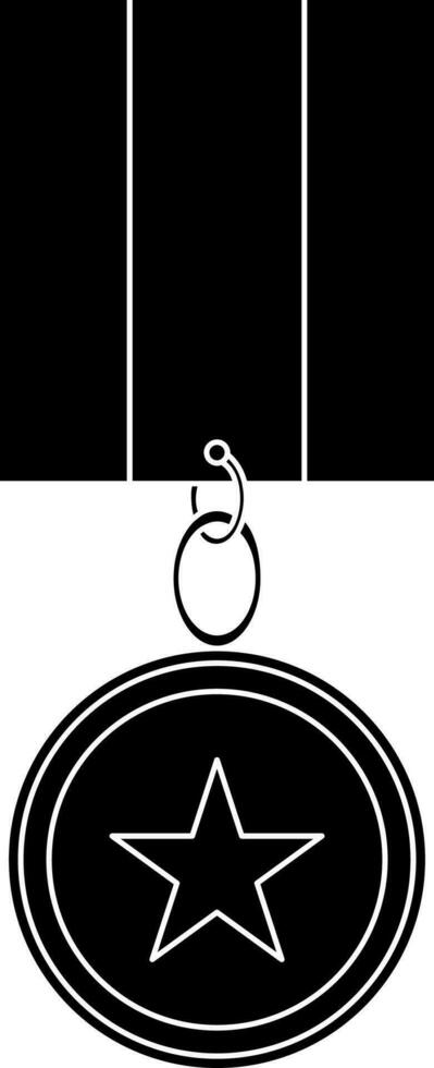 schwarz und Weiß Star Medaille Symbol im eben Stil. vektor