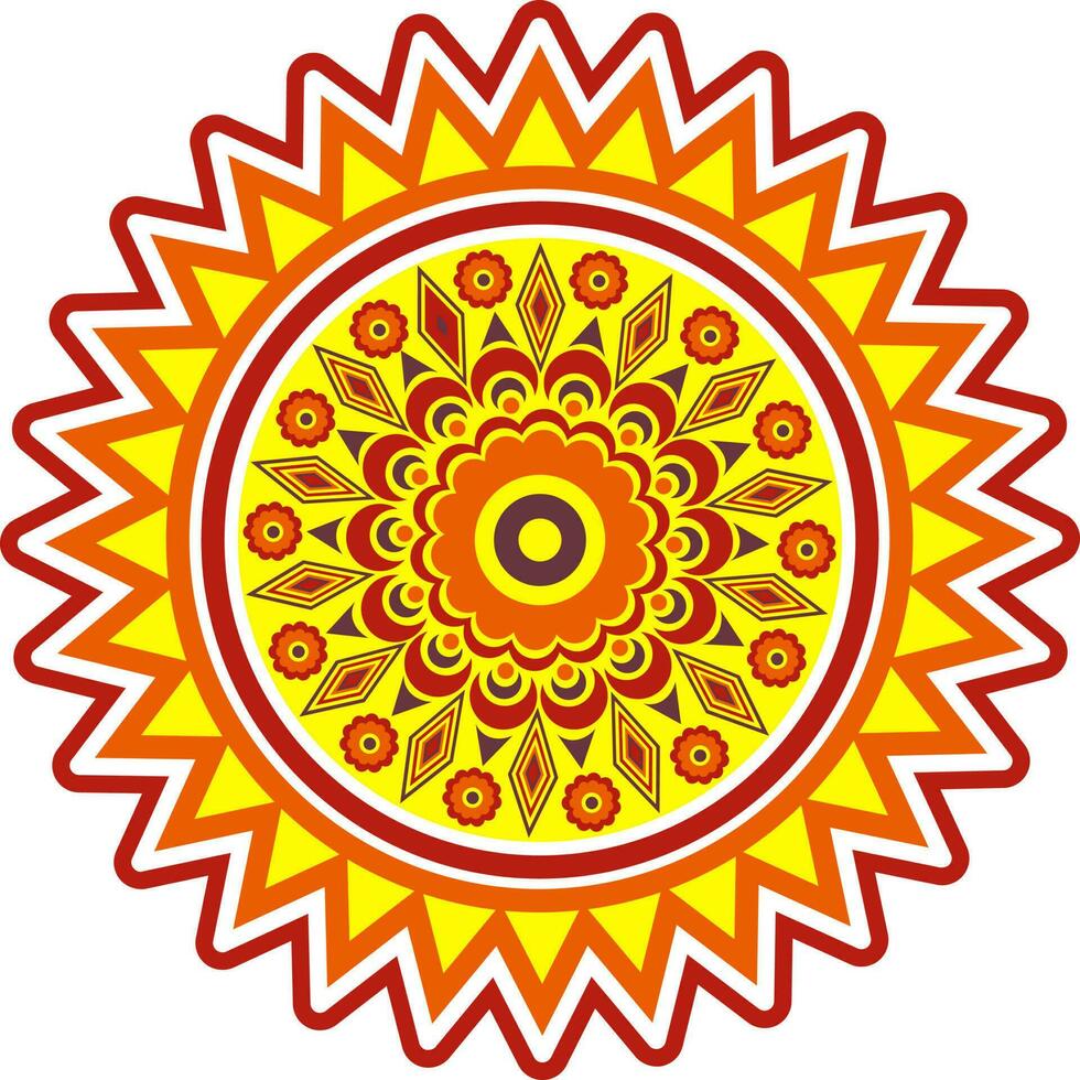 platt illustration av färgrik mandala design. vektor