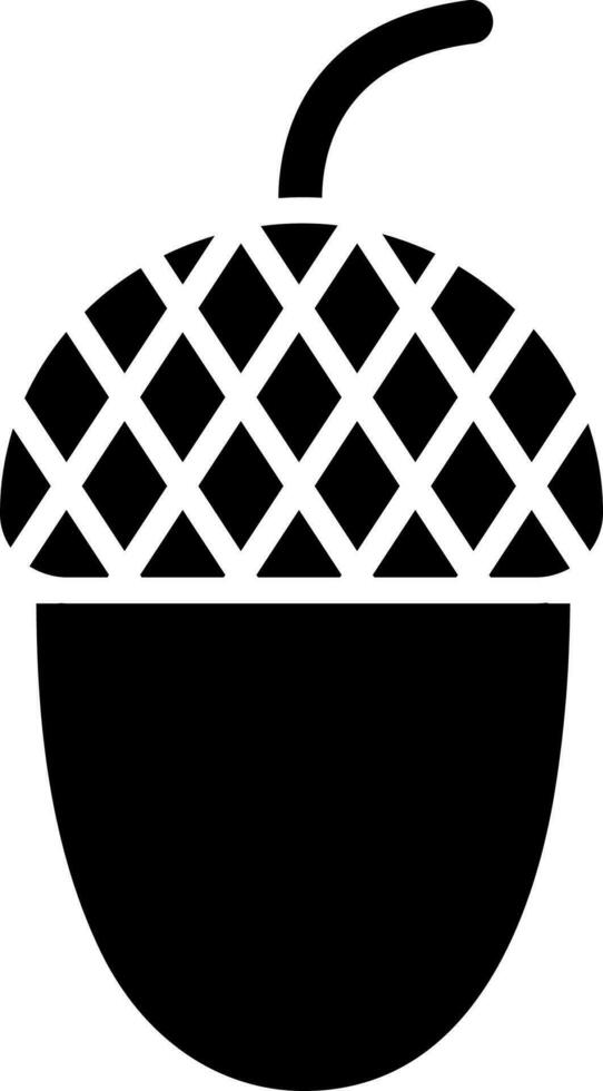 svart och vit illustration av ekollon ikon. vektor