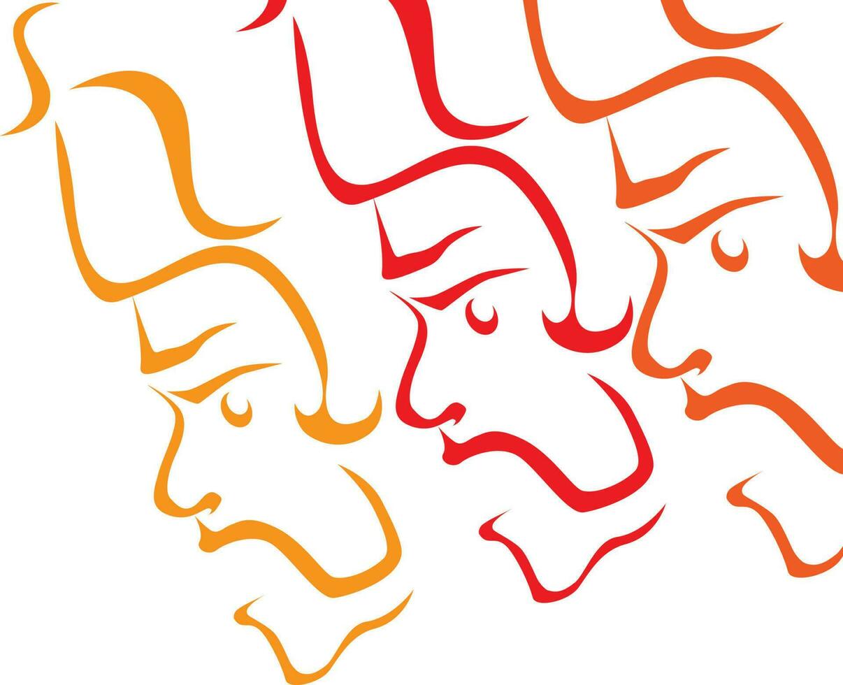 platt illustration av ravana ansikte för dussehra. vektor