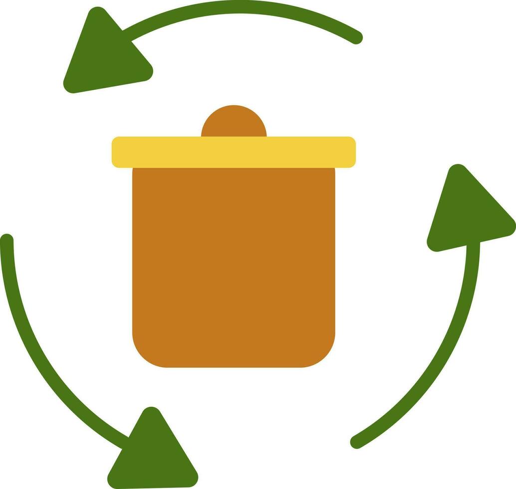 recyceln Müll Konzept mit braun Müll Behälter Symbol. vektor