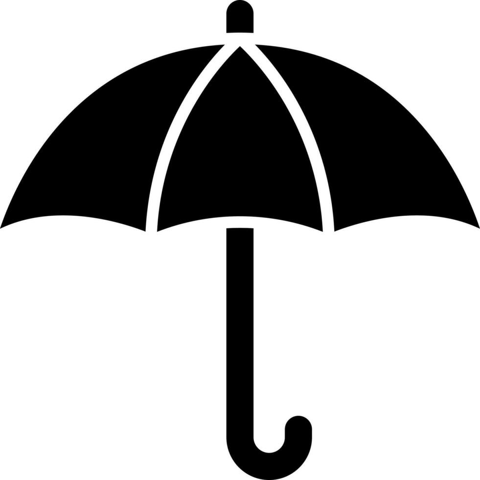Regenschirm Glyphe Symbol oder Symbol. vektor
