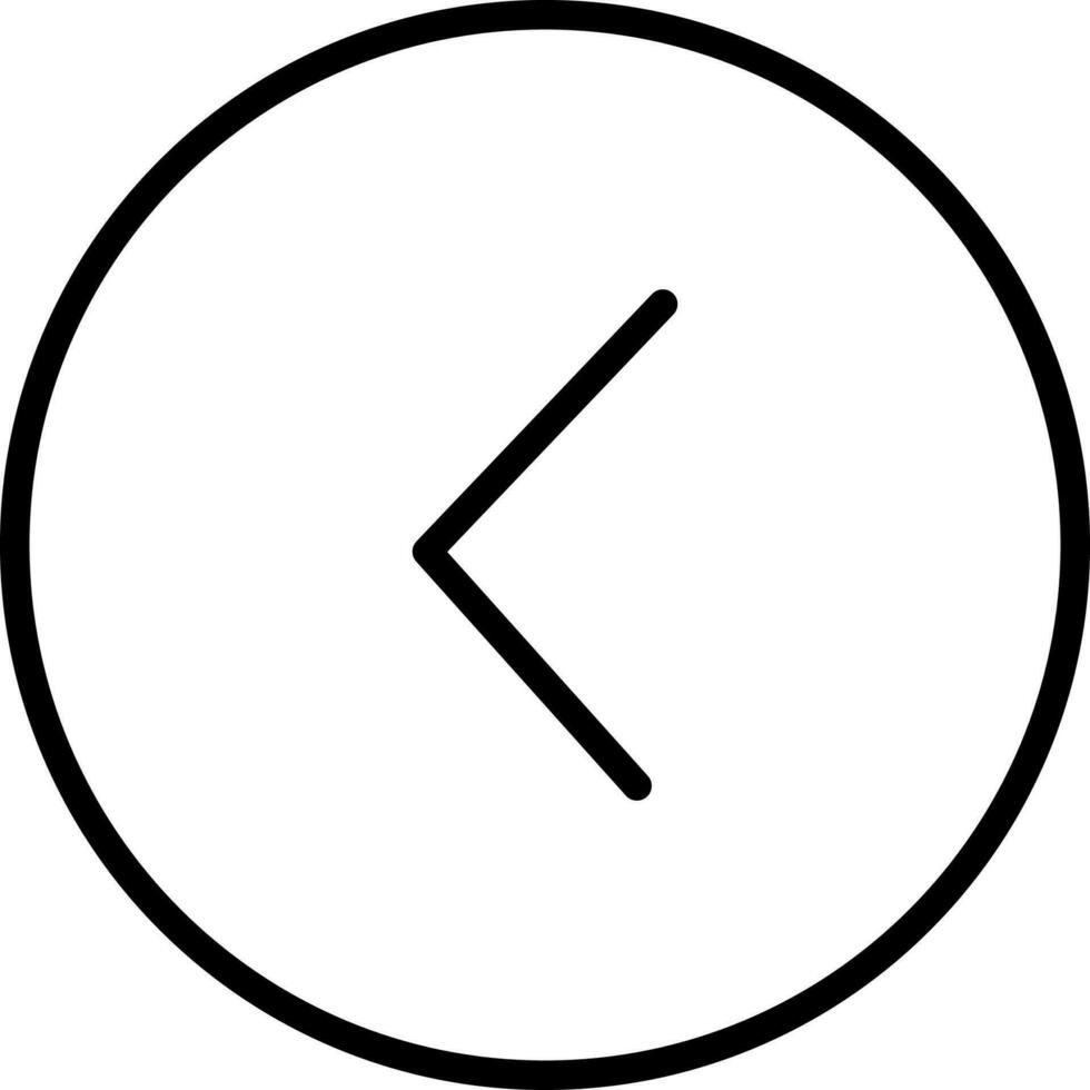 vänster pil eller tillbaka knapp ikon i linje konst. vektor