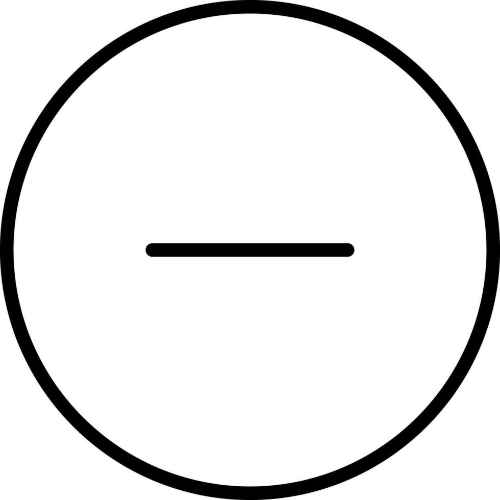 minus- knapp ikon i tunn linje konst. vektor