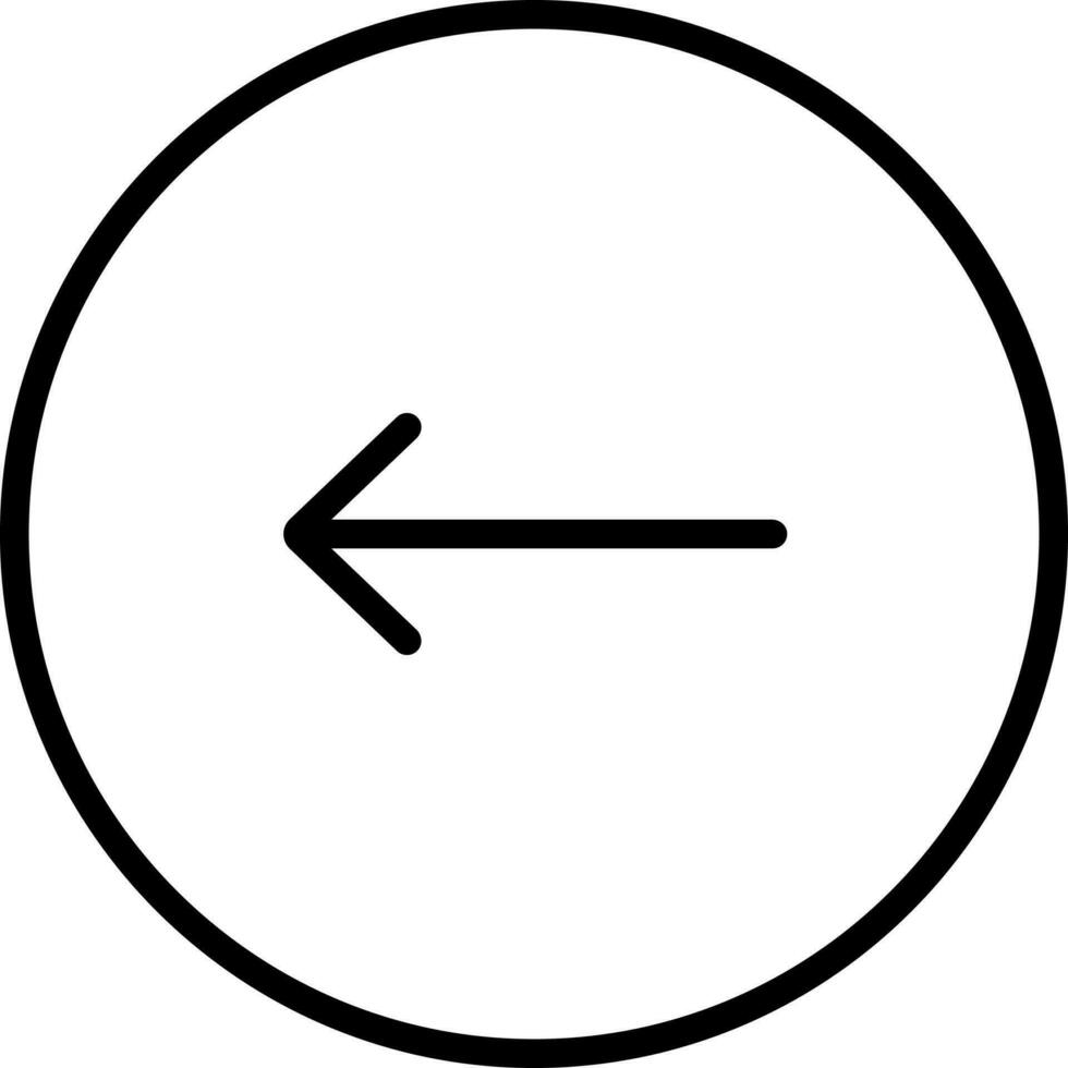 links Pfeil oder zurück Taste Symbol im Linie Kunst. vektor